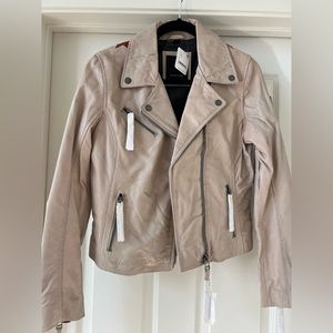 NWT Free People leather jacket with stars size small